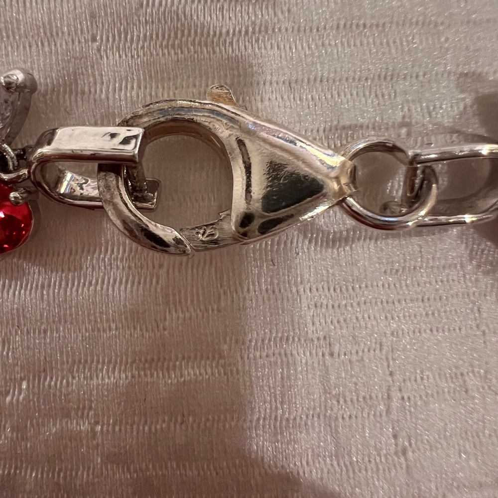 Elegant Red and Silver Necklace Marked 925 clasp - Picture 12 of 16